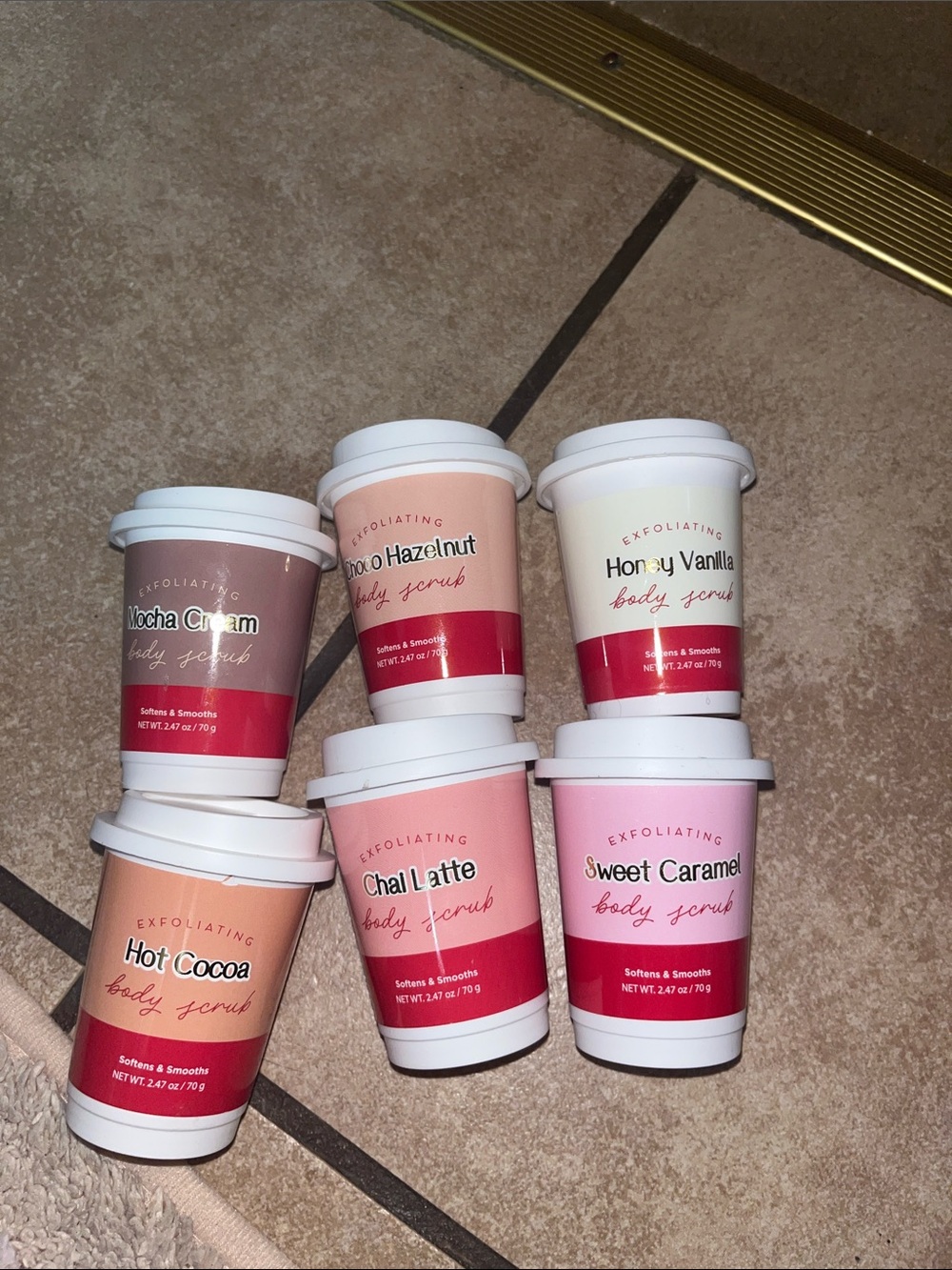 Exfoliating Body Scrub - Pink Variety (Sweet Caramel, Chai Latte, Mocha Cream)